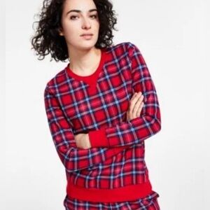 Women’s Chapter Club Christmas plaid sweatshirt size S